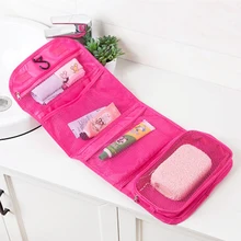 Новая косметичка складной крюк Косметическая дорожная Портативная сумка органайзер нейлон водонепроницаемый гигиенический душ сумка розовый красный