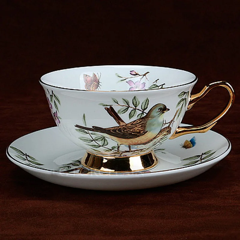 High Quality Bone China Coffee Cup And Saucer Sets 200 ml Single Layer