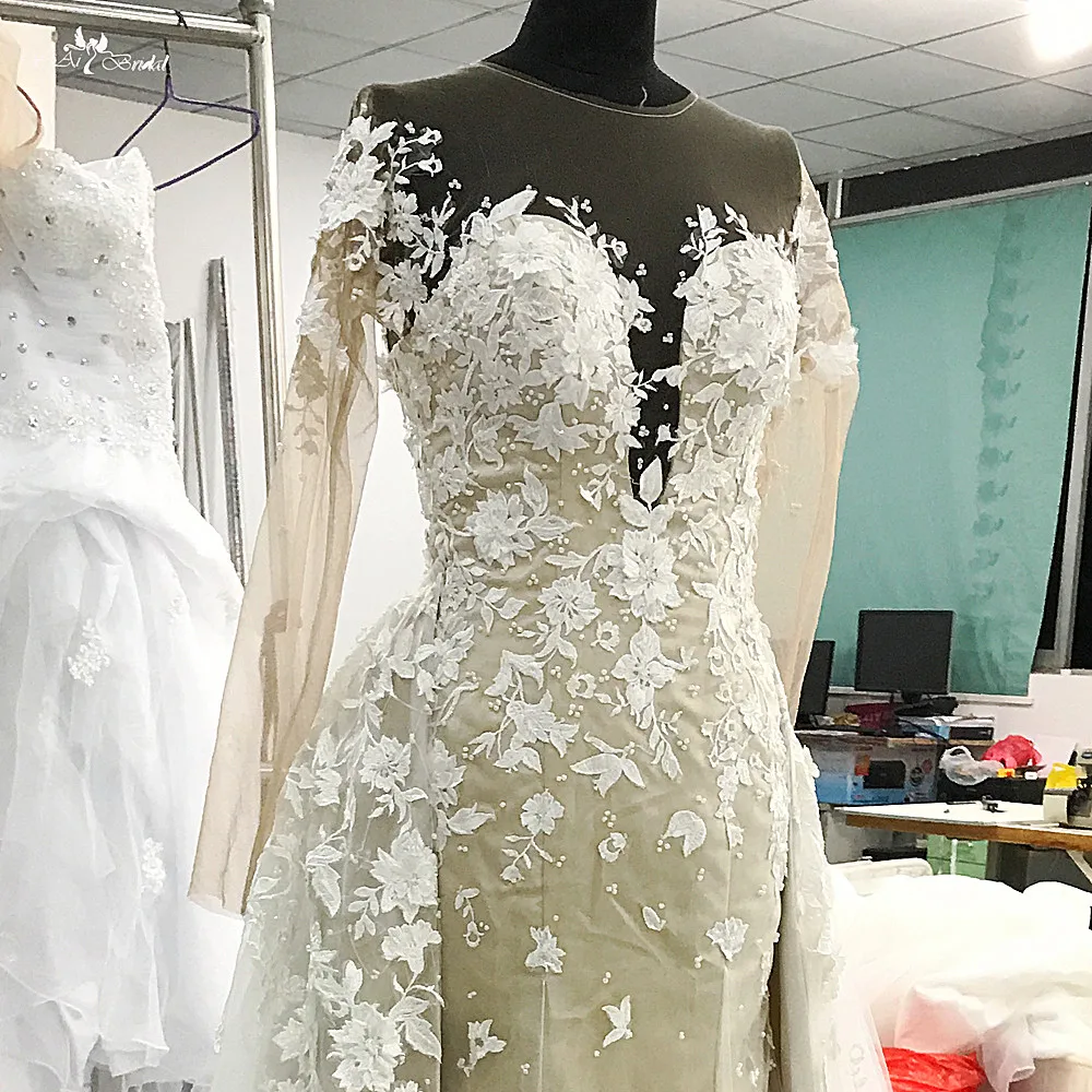 RSW464 detachable Train Wedding Dress Customize Made (3)