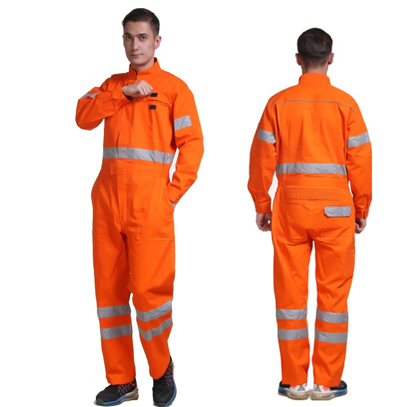 100 cotton orange work coverall for men work clothes overall mechanics