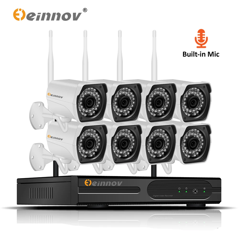 

Einnov 4CH 1080P 2MP Home Wireless Security Camera With Audio Record CCTV Outdoor Video Surveillance Kits IP Camera NVR Wi-fi HD