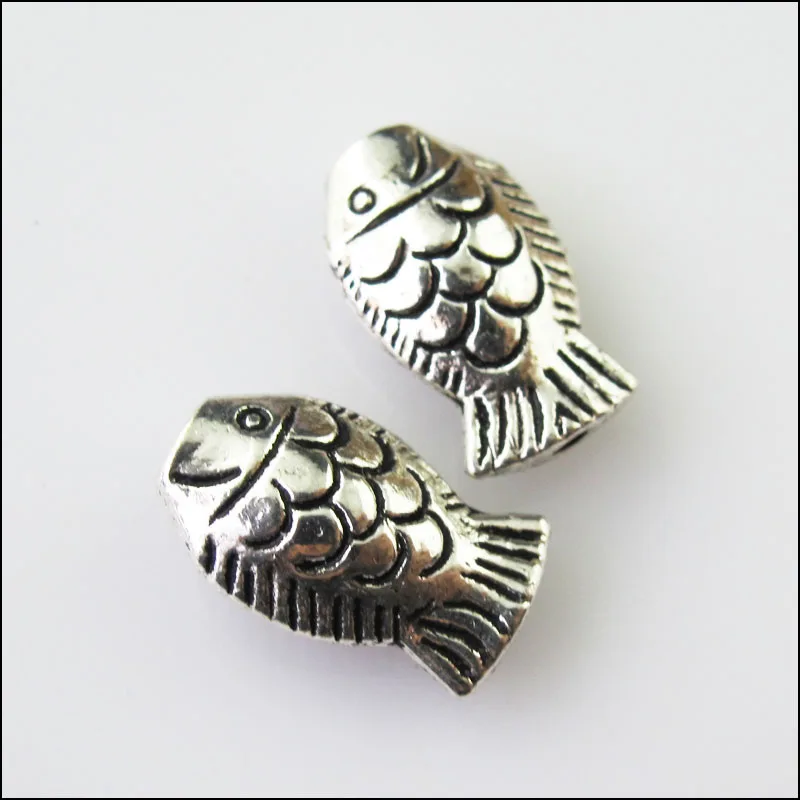 

New 8Pcs Tibetan Silver Tone Animal Fish Spacer Beads Charms 9.5x16mm