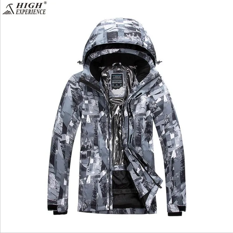 Высокое качество. Брендовая мужская зимняя Лыжная куртка ветрозащитная куртка для мужчин зимняя куртка водонепроницаемая - Цвет: Черный