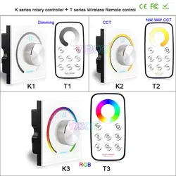 BC переключатель ручка Настенный СВЕТОДИОДНЫЙ монохромный/CCT/RGB Вращающийся регулировщик света контроллер и беспроводной пульт