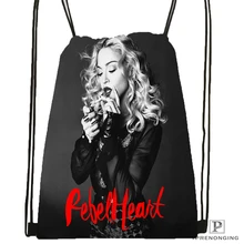 Custom Madonna Drawstring Backpack Bag Cute Daypack Kids Satchel (Black Back) 31x40cm#180531-03-66