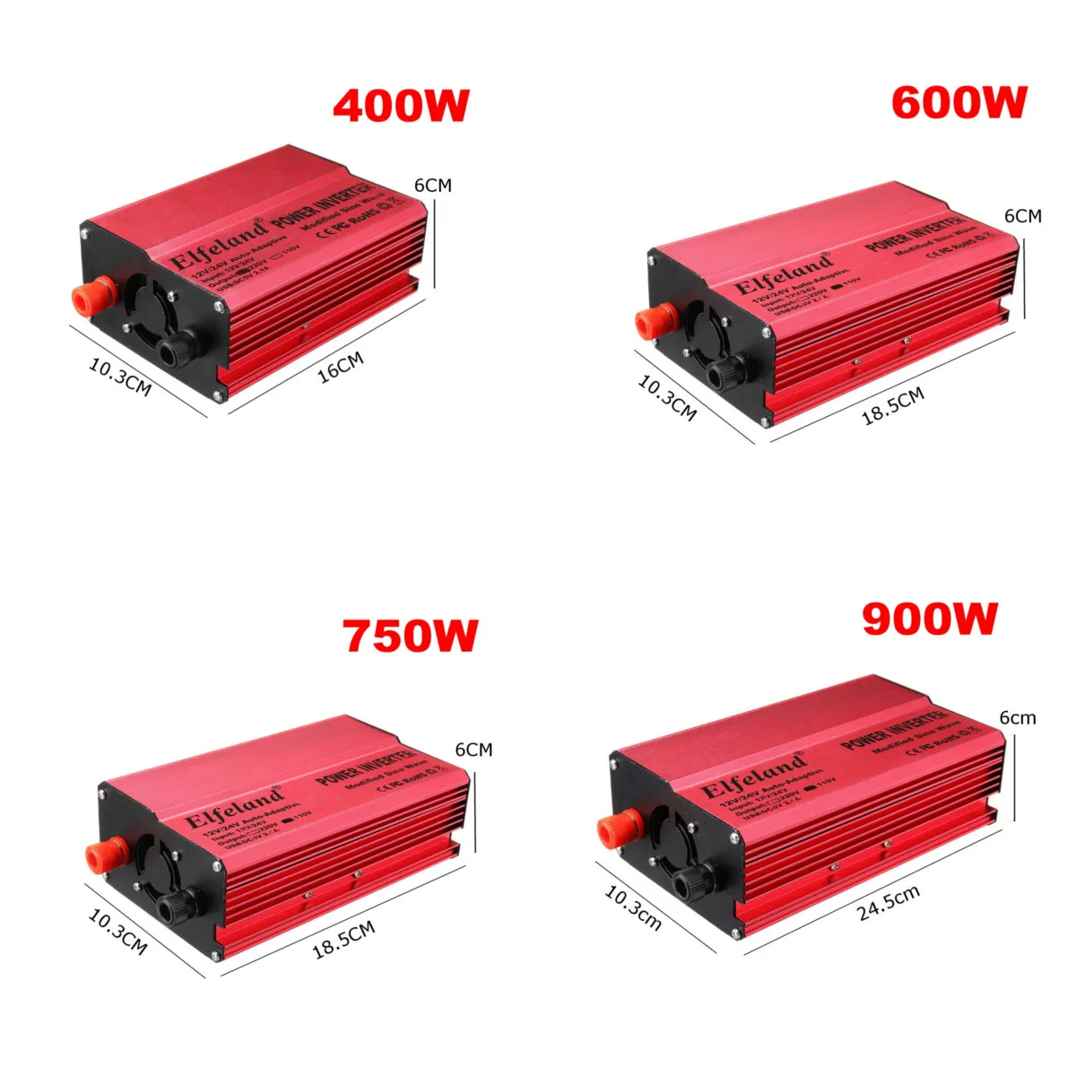 1000/1500/2000/3000W Мощность инвертор KROAK Модифицированная синусоида преобразователь 12/24V до 220V для автомобиля грузовика