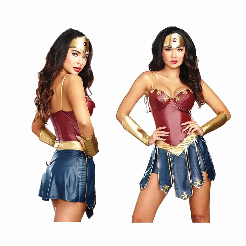 

Diana wonder woman costume cosplay leather dress dress women costume halloween sailor moon anime cosplay the Avengers