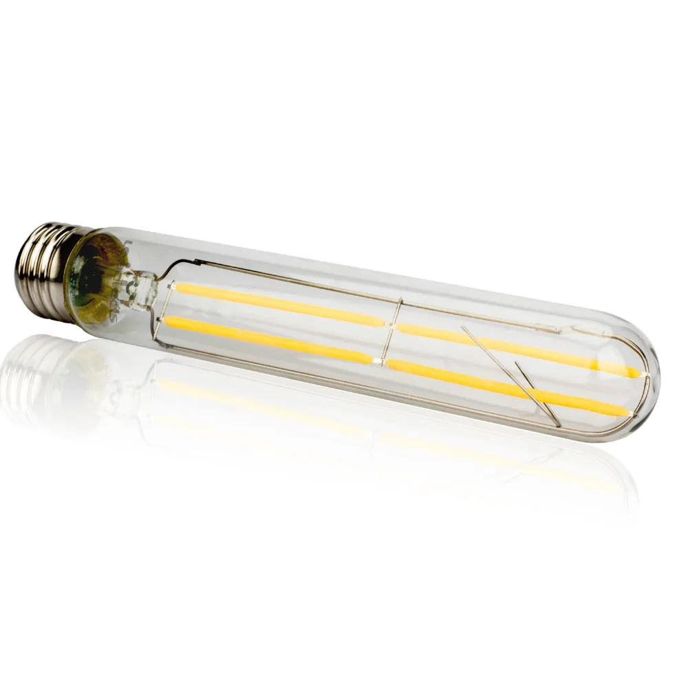 T30 185 LED Filament Bulb Clear Glass 4 pcs Long Filament 6W E27 Warm Light indoor Vintage Antique Edison Bulb Lamp1
