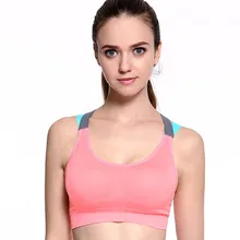 Woman Padded Bra Back Strap Cross Fast Dry Elastic Tank Tops Bra Fitness S M L Free Shipping