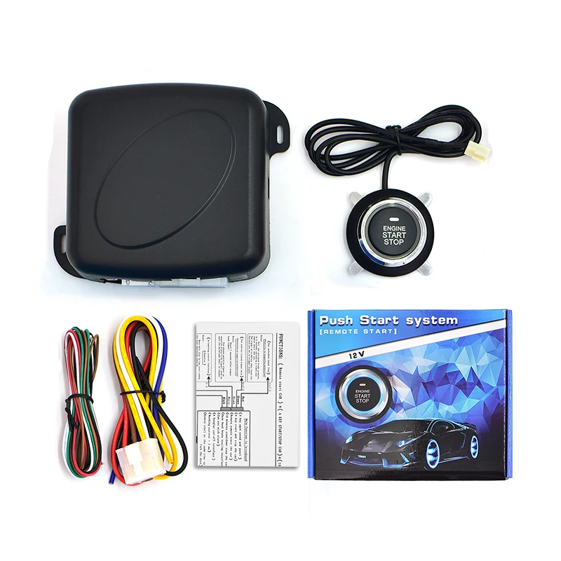 Auto Car Alarm One Start Stop Engine Start Push Button RFID Lock Ignition Switch Keyless Entry System Anti-theft System