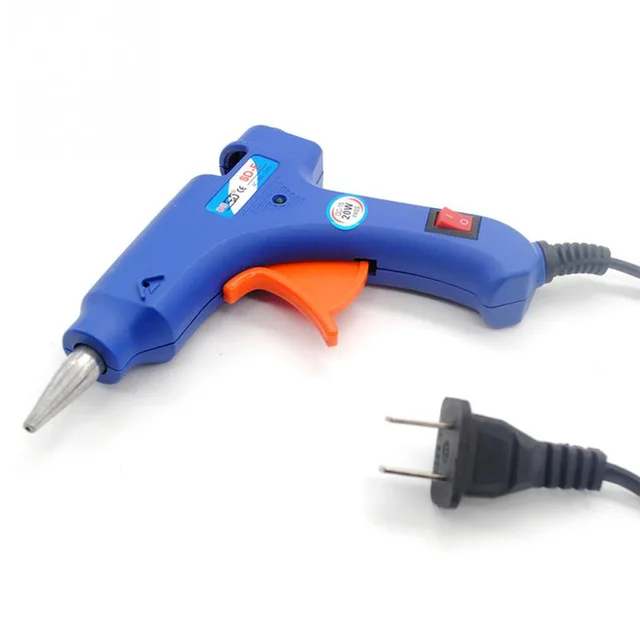 Высокая Температура Нагревателя Расплава Горячее Оружие Клея 20 Вт Repair Tool Heat Gun Blue Мини клеевой Пистолет С Триггера США/ЕС plug 100-220 В - Цвет: US plug