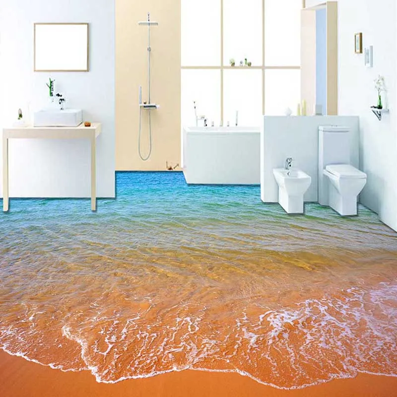 

Custom 3D bedroom bathroom Mediterranean toilet paper stuck the floor non-slip waterproof self-adhesive PVC home decoration #89