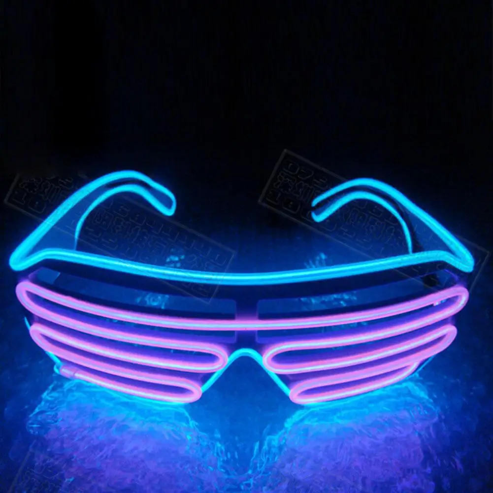 Светодиодный светильник с двойными цветными светящимися очками, светящиеся очки для рождественской деятельности, свадьбы, дня рождения, вечеринки - Цвет: ice blue pink