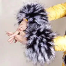 Удивительные модные дизайнерские женские теплые зимние ветрозащитные манжеты набор браслет меховой нарукавники Sunligh новое поступление