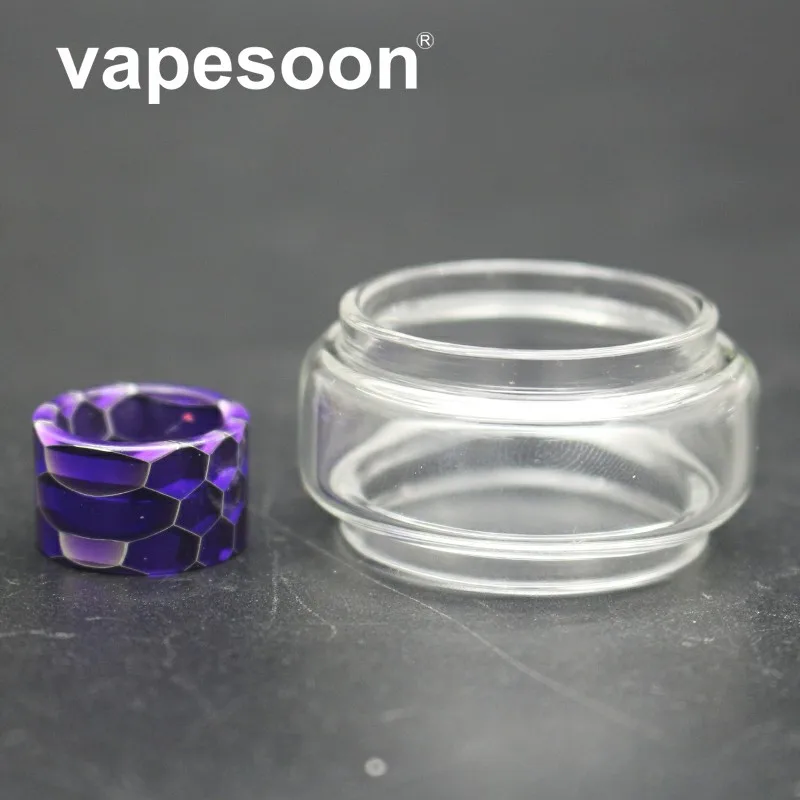 

original VapeSoon replacement pyrex bubble glass tube &drip tip For Smok Stick V9 Max Tank Atomzier Fit Stick V9 Max Kit