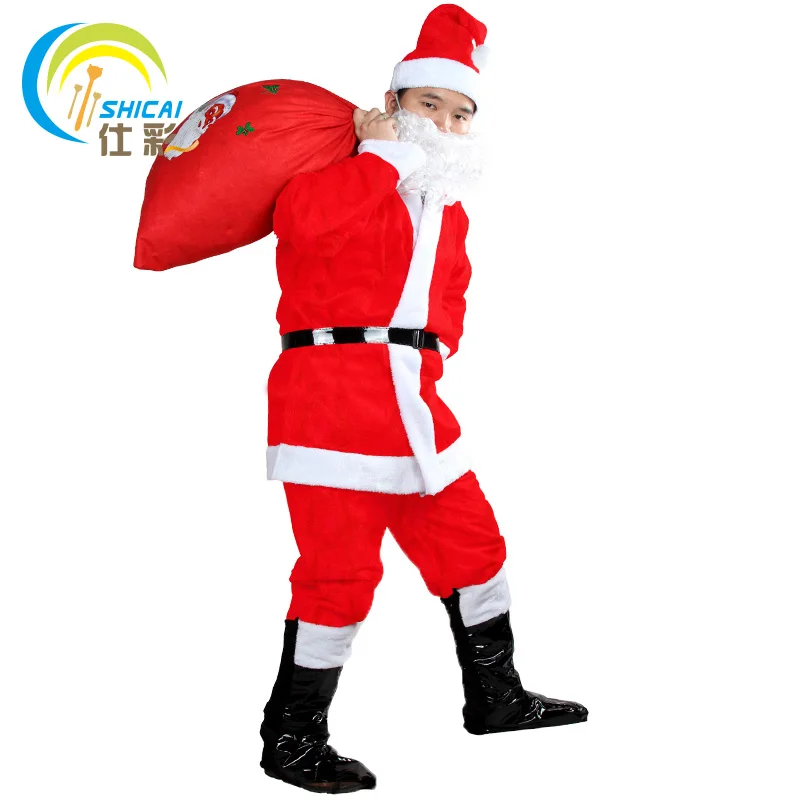 Buy 2017 new fashion Santa Claus costume velvet men's