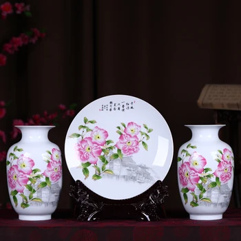 

ceramics modern fashion three piece flower vase ornaments Home Furnishing inserted the living room decoration crafts