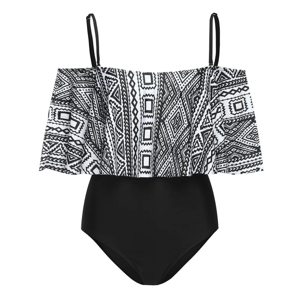 Liva girl сексуальный черный цельный костюм новинка 2020 Ruffel Push Up Мягкий купальник