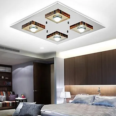 

Lustres Modern LED Crystal Ceiling Lamp With 4 Lights For Living Room Light Bedroom Lustre