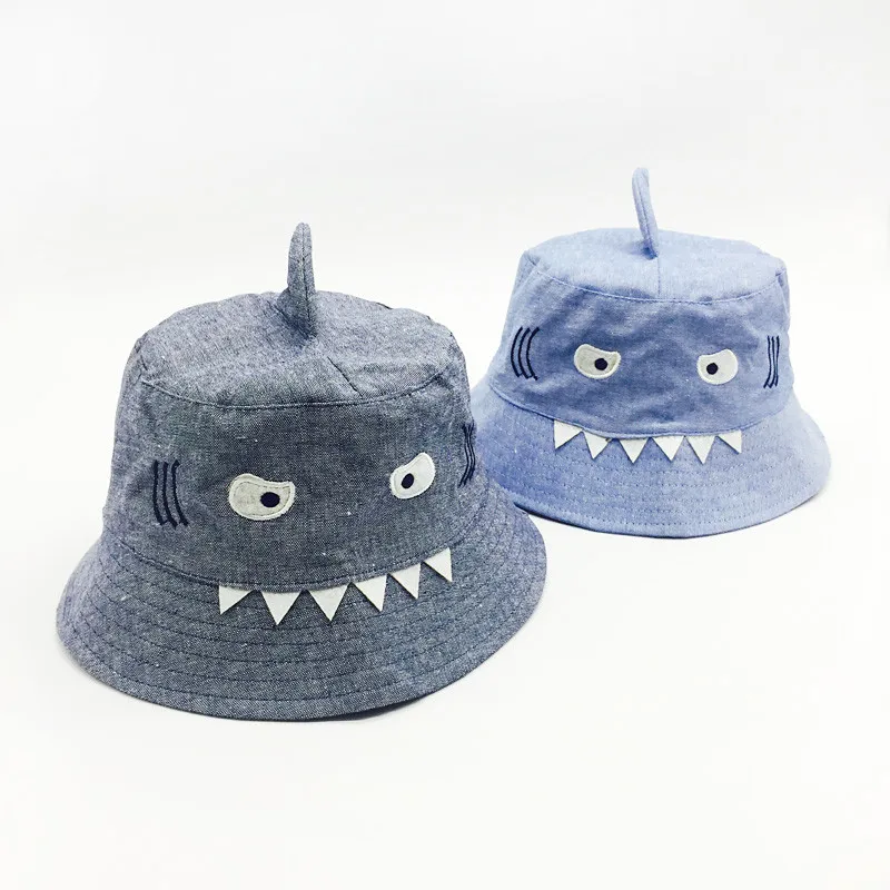 Детская шапка для маленьких мальчиков и девочек, Детская осенняя Кепка с принтом акулы из мультфильма, аксессуары для фотосессии, летняя шапка