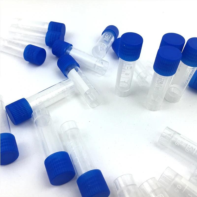 Centrifuge Tube 1.8ml Plastic 100PCS With Blue Screw Cap