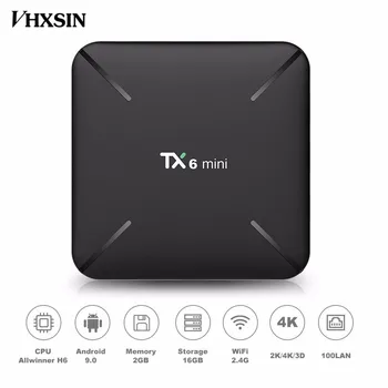 

VHXSIN 2 PCS/LOT TX6 Mini Android 9.0 TV Box 100m lan 2.4ghz Allwinner H6 2GB RAM 16GB ROM