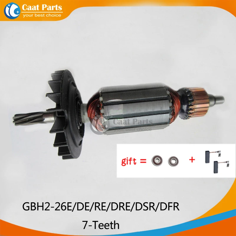 AC220-240V 7Teeth Drive Shaft Electric Hammer Armature Rotor for Bosch GBH2-26 GBH2-26E GBH2-26DE/RE/DRE/DSR/DFR