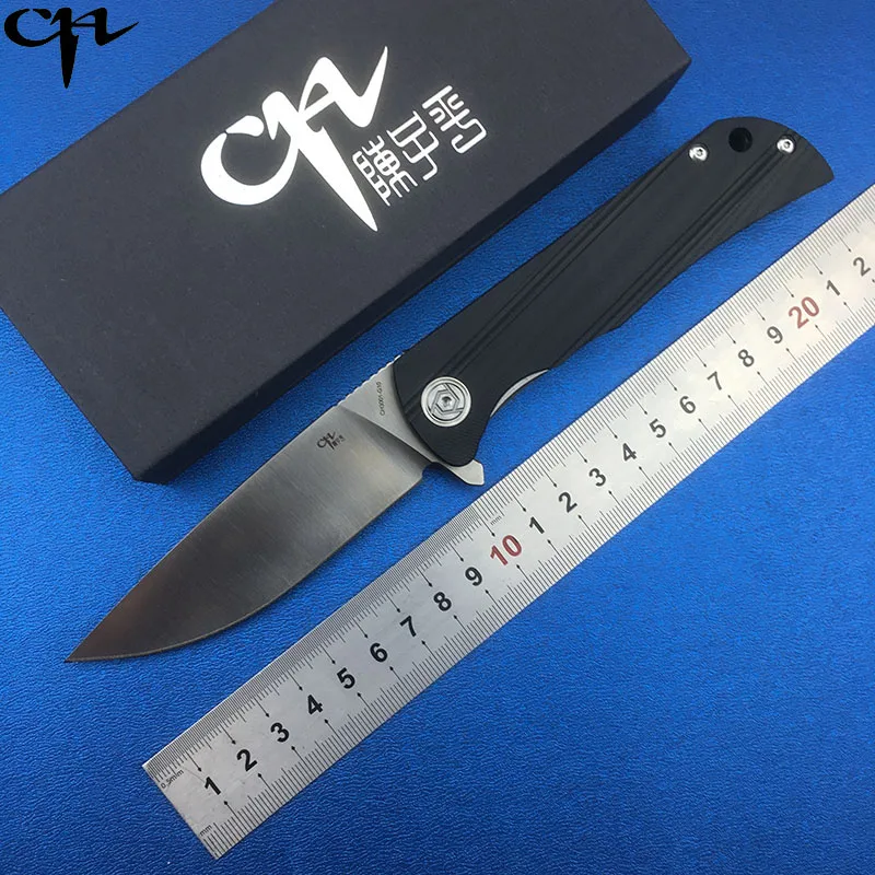 

CH3001-G10 Flipper folding knife D2 blade ball bearing G0 + steel handle camping hunting pocket knife EDC tools