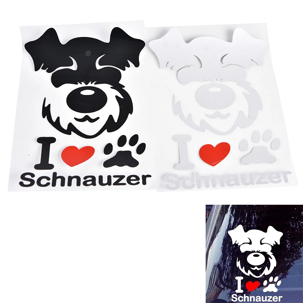 

Car Stickers Pet Schnauzer Cute Animal Pattern Personalized Sticker Car Styling Black White 1PC