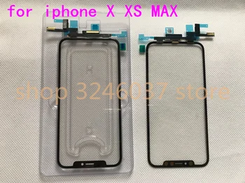 30pcs Original For Apple iPhone X XS MAX Touch Screen Digitizer Flex Cable+Front Glass LCD Outer Panel Top Lens Replace Part