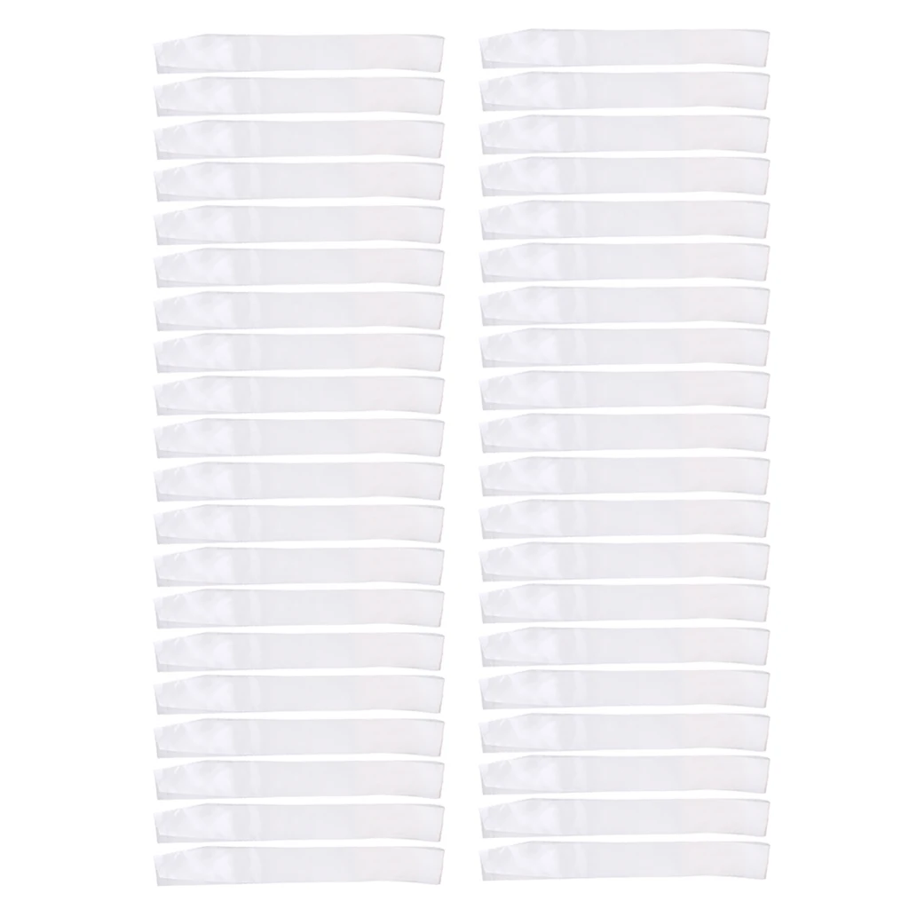 Pack of 40 Plain Blank Satin Ribbon Sash DIY Accessories White