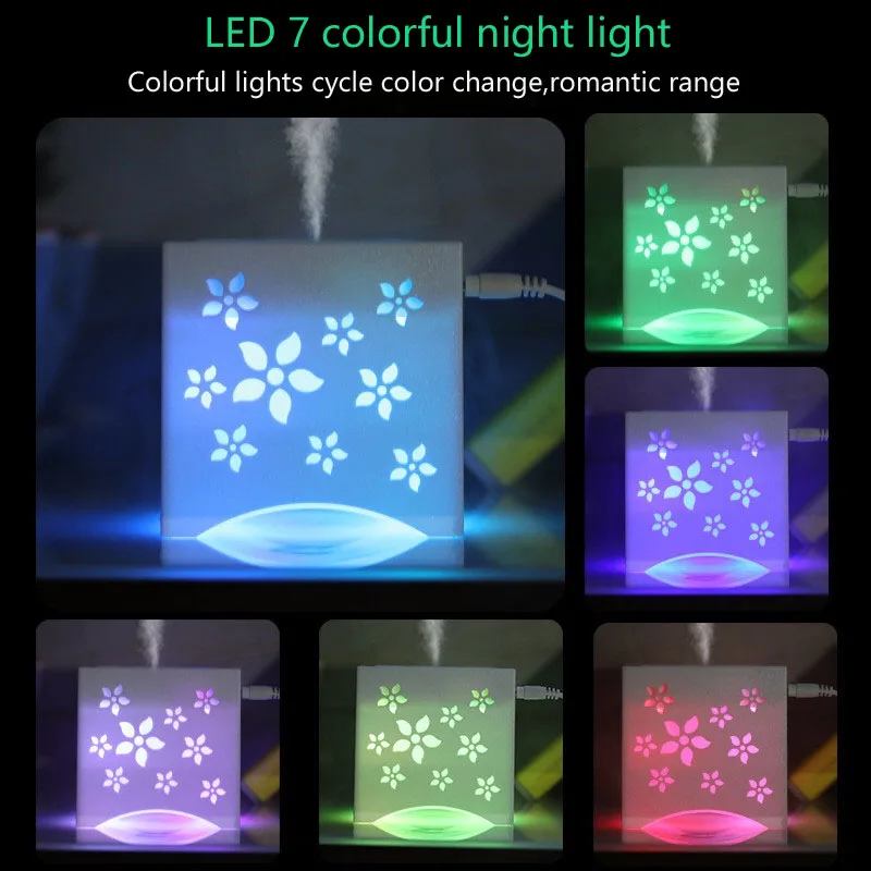 

Mini fan humidification ultrasonic aroma humidifier night light usb air purifier Hollow atomizing hydrating humidifier