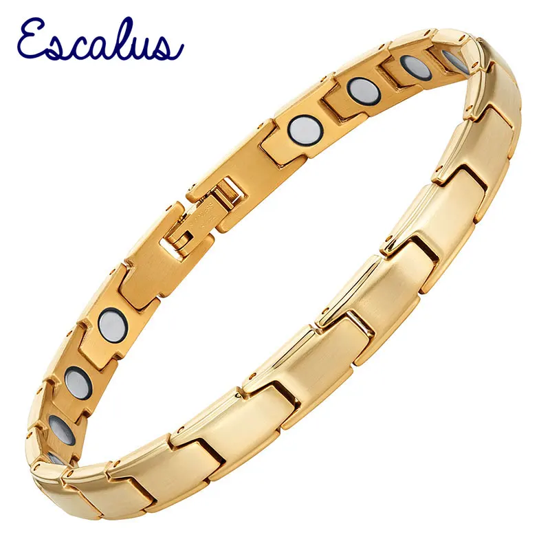 Escalus роскошный Магнитный золотой браслет из нержавеющей стали женские ювелирные изделия лечебные браслеты и браслет Шарм