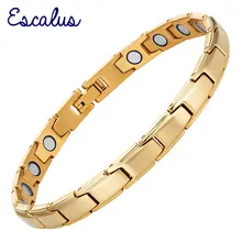 Escalus роскошный Магнитный золотой браслет из нержавеющей стали женские ювелирные изделия лечебные браслеты и браслет Шарм