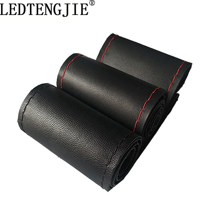 

Car Hand Sewing Steering Wheel Cover Perforated Artificial Leather Steering Wheel Cover 38 Cm Steering Wheel Protector