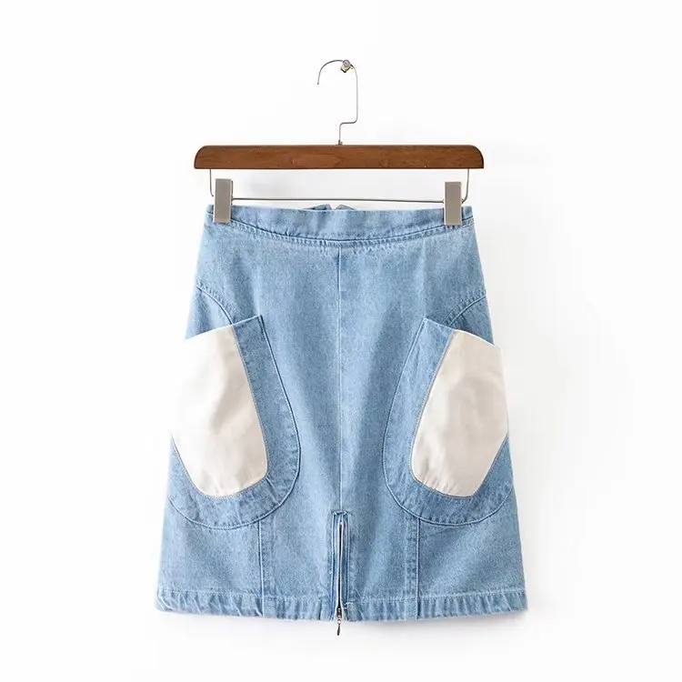 2018 Summer Denim Skirt Casual High Waist Denim Skirt Blue Women Slim A