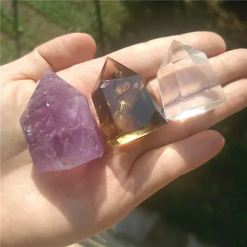 

3PCS Crystal Quartz Wand Collection Rutilated Quartz Point Amethyst Crystal Point Healing Crystal Point Citrine Crystal Point