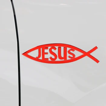 

Jesus Fish Car Sticker Christian Auto Decals and Stickers Car styling PVC Chromed Emblem Badge Waterproof Decals