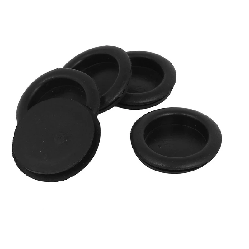 

5pcs black rubber closed blind bleaching hole cable lead rubber grommets 40mm