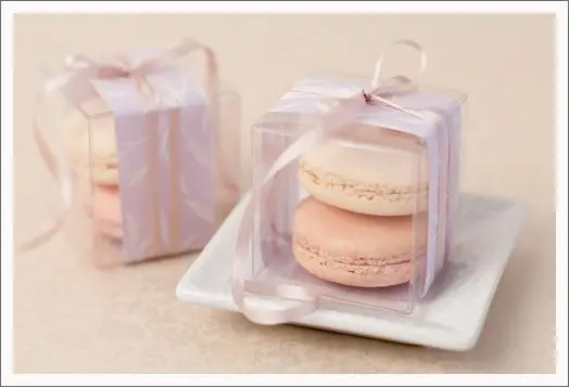 Clear cookie gift PVC Boxes Bomboniere Wedding Favour Baby Shower 8x8x3 cm 