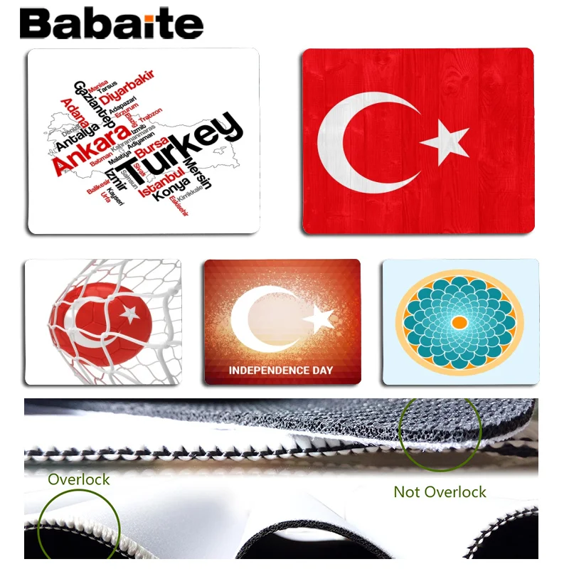 

Babaite Turkey Grunge Flag Football Customized MousePads Computer Laptop Anime Mouse Mat Size for 25x29cm Gaming Mousepads