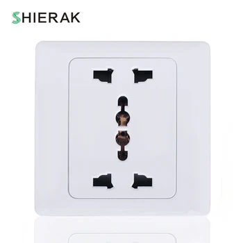 

SHIERAK 10A 250V Universal Wall Socket 86 Type Pure White Panel Electric Socket Universal Standard Power Outlet Home Double Plug