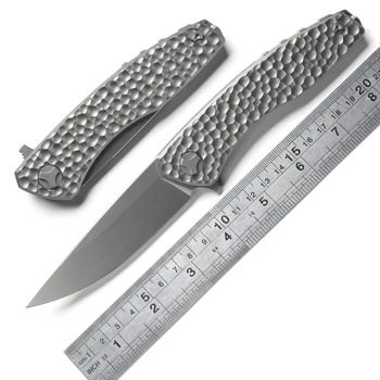 

DICORIA Svarn Tactical Flipping Folding knife D2 blade Titanium handle camping hunting outdoor Survival pocket knives EDC tools