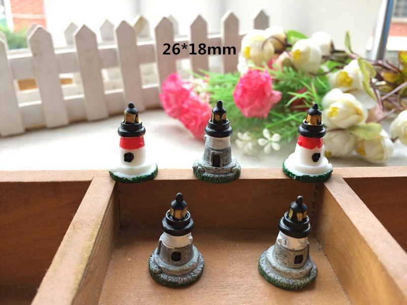 20pcs Mini Resin simulation lighthouse Fairy Garden Terrarium Bonsai Landscape furniture Decor Crafts DIY(China