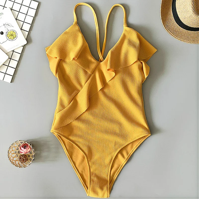 ruffle one piece swimsuit plus size