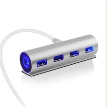 USB 3 0 HUB Aluminum 4 port USB HUB Adapter with LED Indication for iMac MacBook