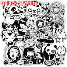 101 Pcs Black and White Sticker Snowboard Car Styling Sleigh Box Luggage Fridge Toy Vinyl Decal
