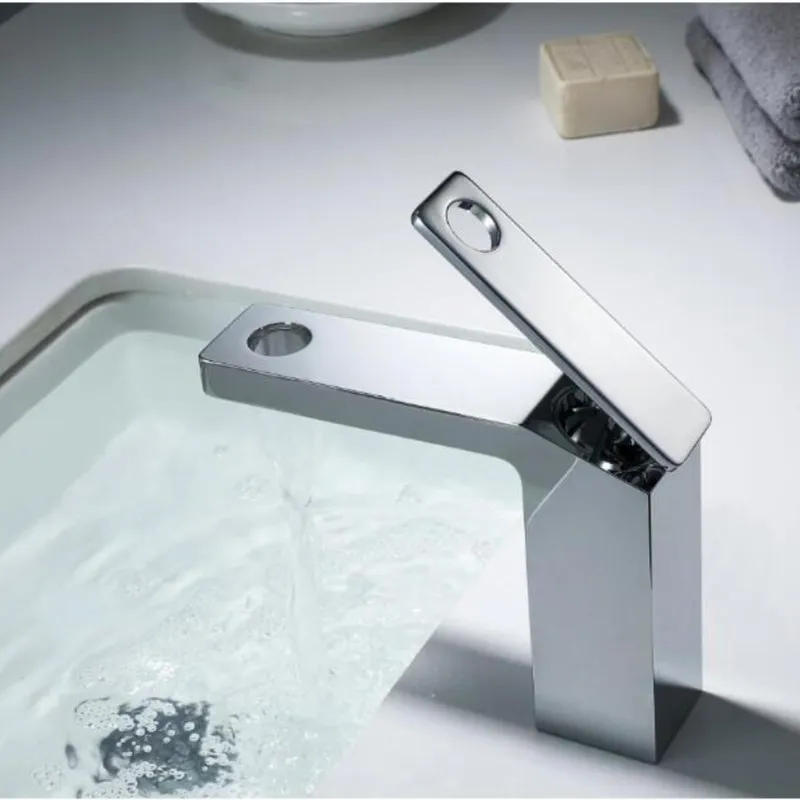 Basin Faucets Chrome Brass Bathroom Faucet Single Handle Basin