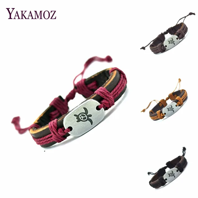 2017 Tartarughe In Vera Pelle Pace Charm Bracelet Bracciale Intrecciato Wrap Bra 2017 Tartarughe In Vera Pelle Pace Charm Bracelet Bracciale Intrecciato Wrap Bra