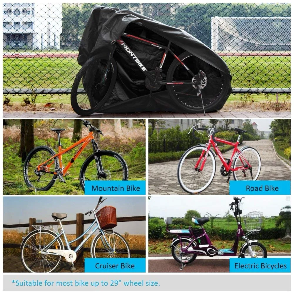 Bike Cover Outdoor Waterproof Bicycle Covers Rain Sun UV Dust Wind Proof with Lock Hole for Mountain Road Electric Bike, XL Bike Cover Outdoor Waterproof Bicycle Covers Rain Sun UV Dust Wind Proof with Lock Hole for Mountain Road Electric Bike, XL